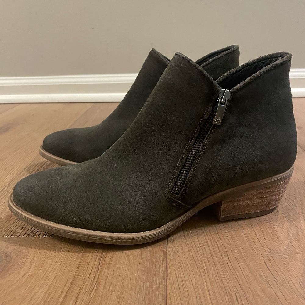 Eric Michael Dark Suede Ankle Booties